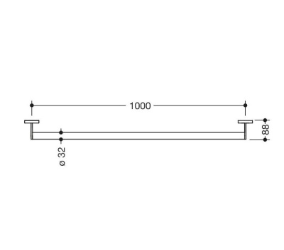 System' 900' Extra Long 100cm Support Rail - Matt Black